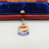 Sterling Silver and Coloured Enamel Travel Shield 'Tenby' Charm Vintage c1970