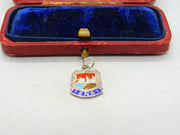 Sterling Silver and Coloured Enamel Travel Shield 'Tenby' Charm Vintage c1970