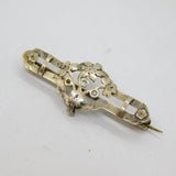 George V Sterling Silver Floral Sweetheart Brooch Pin Antique 1916 Birmingham
