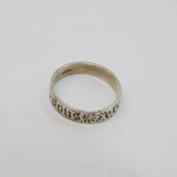 Sterling Silver French Inscribed Sentimental Band Ring Vintage c1970 Size Q 1/2
