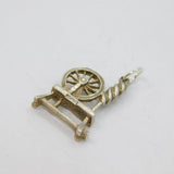 Sterling Silver Spinning Wheel Charm Pendant Vintage c1970s