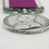 King George V Long Service Medal GNR W.J Edmunds R.G.A Antique