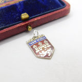 Sterling Silver & Enamel Norwich Shield Charm Pendant Vintage c1970