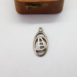 Sterling Silver Rennie Mackintosh Style Drop Charm Pendant Vintage c1970