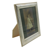 Sterling Silver Mounted Teddy Bear Pattern Portrait Picture Frame Vintage