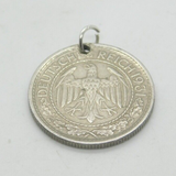 Silver 50 Reichspfennig Weimar Republic German Coin Charm Antique 1931 Deco