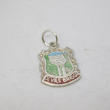 Sterling Silver Enamel Devil's Bridge Shield Charm Pendant Vintage c1970