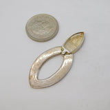 Sterling Silver Textured Drop Charm Pendant Vintage c1970