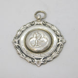 Art Deco Sterling Silver Football Sporting Fob Medal Antique 1947 Chester