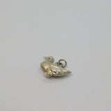 Sterling Silver Patterned Duck Charm Pendant Vintage c1970