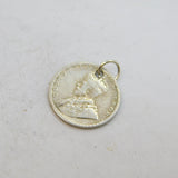 George V Sterling Silver Indian 2 Annas Coin Charm Pendant Antique 1917
