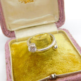 Sterling Silver Wrap Band Ring With Diamond Paste Vintage c1970 Size N