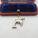 Sterling Silver Leaping Dolphin Charm Pendant Vintage c1970
