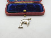 Sterling Silver Leaping Dolphin Charm Pendant Vintage c1970