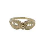 Sterling Silver Eastern Style Filigree Dress Band Ring Vintage c1970 Size L
