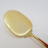 N.M Thune Sterling Silver Gilt Red Enamel Sugar Spoon Antique c1940s