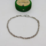 Sterling Silver Singapore Link Chain Bracelet Vintage c1980 18.5cm Length