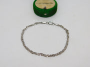 Sterling Silver Singapore Link Chain Bracelet Vintage c1980 18.5cm Length