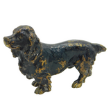 19th Century Cold Painted Bronze Spaniel Dog Figure Ornament Antique c1860