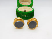 Victorian Pair of Pinchbeck Locket Form Dress Buttons Antique c1860