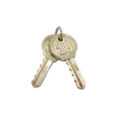 Sterling Silver Pair Of 18th Birthday House Keys Charm Pendant Vintage c1970s