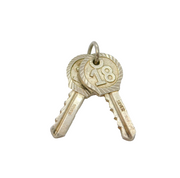 Sterling Silver Pair Of 18th Birthday House Keys Charm Pendant Vintage c1970s