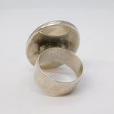 Sterling Silver Large Blue Lace Agate Statement Ring Vintage c1970