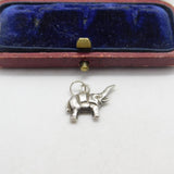 Sterling Silver Elephant Charm Pendant Vintage c1970