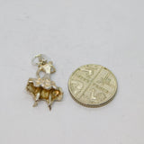 Sterling Silver Flamenco Dancing Lady Charm Pendant Vintage c1970