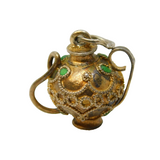 Sterling Silver Gilt Enamel Jug Charm Pendant Vintage c1970