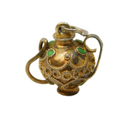 Sterling Silver Gilt Enamel Jug Charm Pendant Vintage c1970