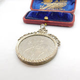Sterling Silver Mounted ER 52-77 Jubilee Crown Pendant Vintage 1977