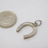 Sterling Silver Lucky Horseshoe Charm Pendant Vintage c1970