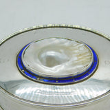 Edwardian Sterling Silver Natural Blistered Pearl Trinket Box Antique Chester
