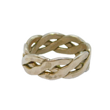 Sterling Silver Flat Chain Style Studio Band Ring Vintage c1970 Size O