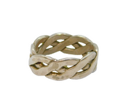 Sterling Silver Flat Chain Style Studio Band Ring Vintage c1970 Size O