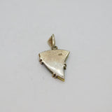Sterling Silver Natural Abalone Shell Modernist Studio Pendant Vintage c1970s