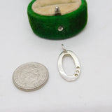 Sterling Silver O Drop Charm Pendant Vintage c1970