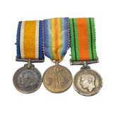 WWI & WWII Miniature Medal Dress Group Antique