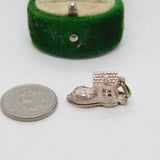 Sterling Silver Family in the Shoe Opening Charm Pendant Vintage c1970