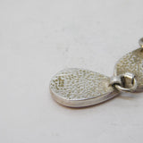 Sterling Silver Pink Mother of Pearl Drop Charm Pendant Vintage c1970s