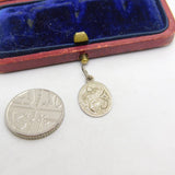 Sterling Silver Floral Drop Charm Pendant Vintage c1970