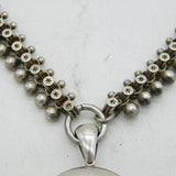 Victorian Aesthetic Sterling Silver Sweetheart Locket & Collar Necklace Antique