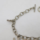 Sterling Silver Cable Link Charm Bracelet with Charms Vintage c1980s