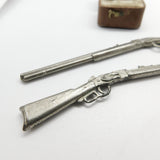 Victorian Pair of White Metal Doll's House Miniature Rifle Ornaments c1890