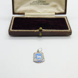 Sterling Silver and Enamel Aries Shield Charm Pendant Vintage c1970
