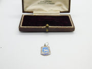 Sterling Silver and Enamel Aries Shield Charm Pendant Vintage c1970