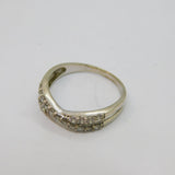 Sterling Silver Spinel Crossover Band Dress Ring Vintage c1970 Size S