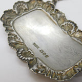 Sterling Silver Floral Cognac Decanter Label Vintage 1964 London