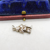 Sterling Silver Mysterious Figure Eating Figurine Charm Pendant Vintage c1970
